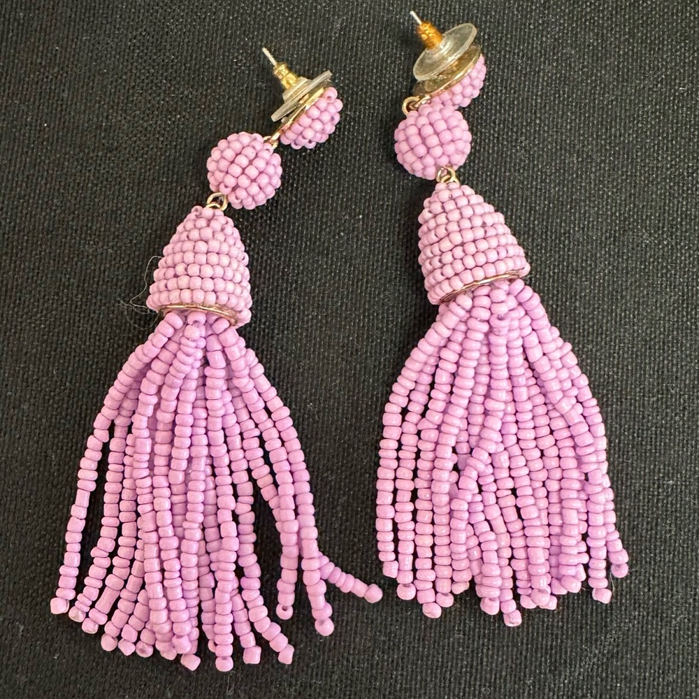 Purple Beaded Earrings
